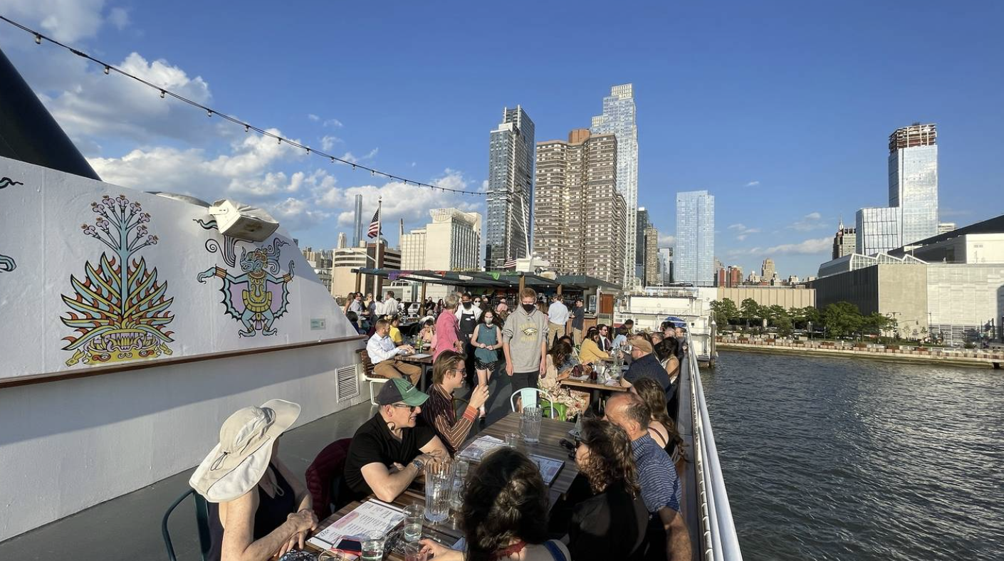 Get a taste and a view at La Barca Cantina, NYC's floating Mexican restaurant on the Hudson River
